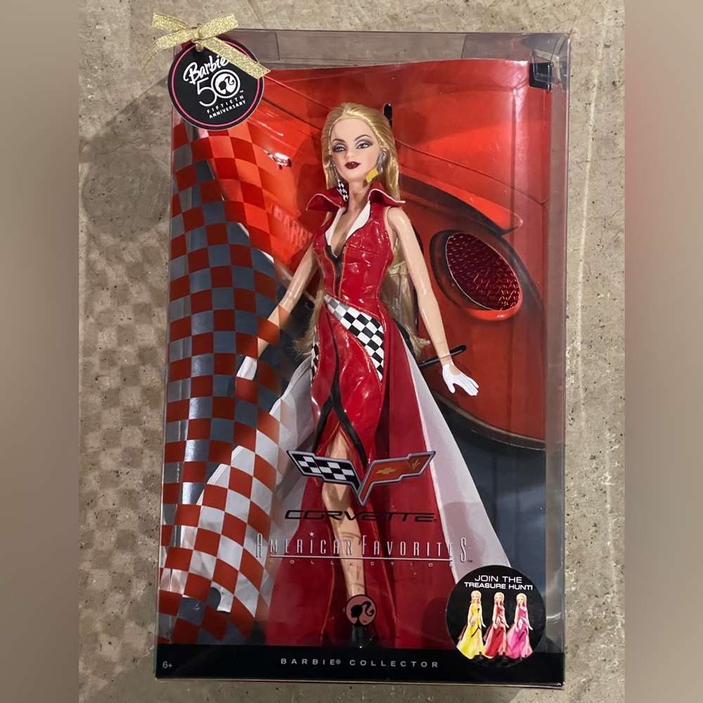 Barbie Corvette American Favorites Red Collector 50 Anniversary Doll 2008 Mattel